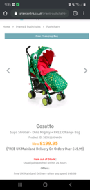 dinosaur cosatto stroller